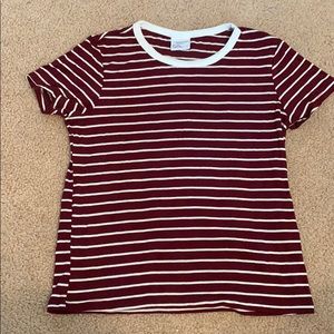 Slightly cropped, striped T-shirt